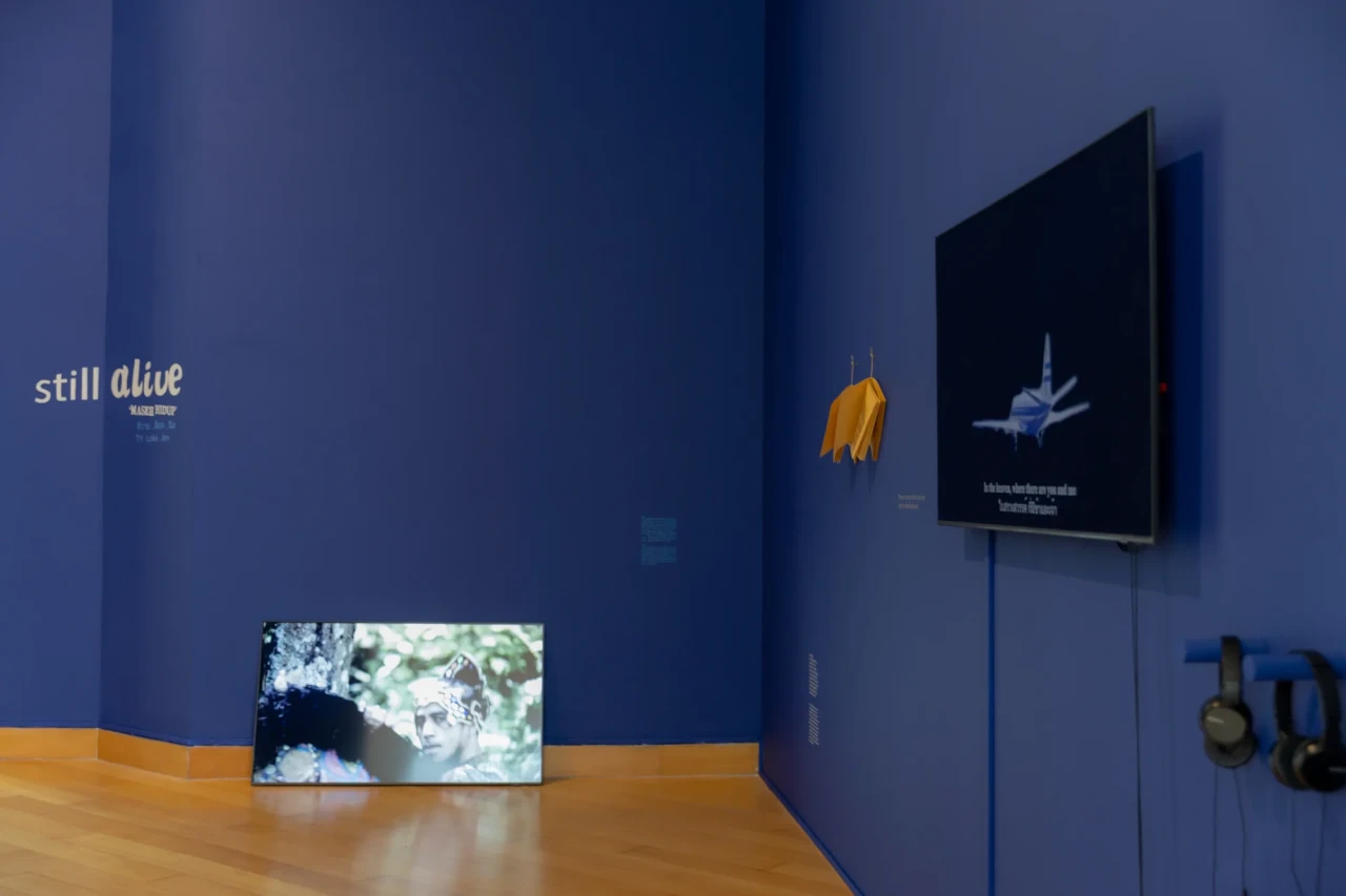 Au Sow Yee (Malaysia/Taiwan), Prelude: Song of Departure, 2019, Kris Project II Prelude: To the Party, 2016, Kris Project II: If the Party Goes On, 2016, Castle, Valley, Anonymous Island and Their Return to the Moon, 2017. Installation view at Bangkok Art and Culture Centre. Photo by BACC
